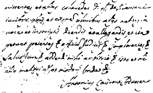 Firma di Antonio Cairone (da Archivio storico dei Nelson)