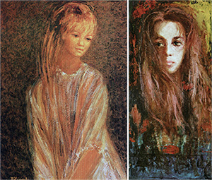 Rosetta Zingale: Adolescente e La Rossa (oli su tela) 