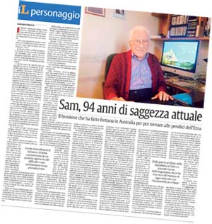 Sam Di Bella (La Sicilia, lunedì 8.12.2014)