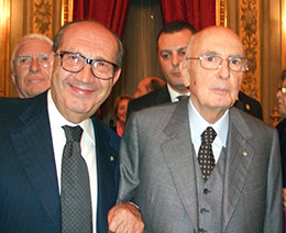 Il prof. Gino Schilirò col Presidente Napolitano