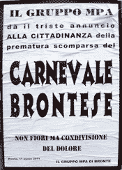 Il manifesto MPA sul Carnevale brontese