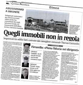 La pagina che La Sicilia dedica all'abusivismo. 