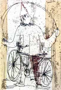 N. Sciavarrello, Maschera e bicicletta (1969)