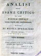 N. Spedalieri, Analisi dell’Esame critico del signor Nicola Frèret